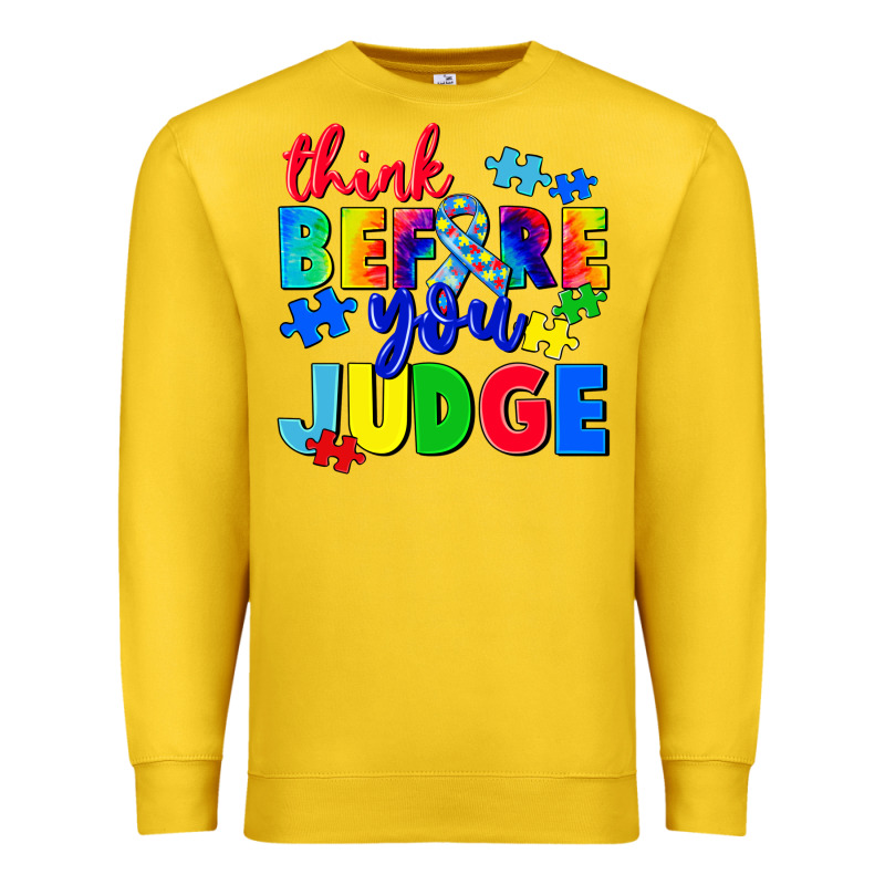 Think Before You Judge Premium Sweatshirt by CowGirlArtShop | Teevron