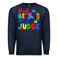 Navy think before you judge Premium Sweatshirt - CowGirlArtShop