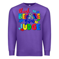 Purple think before you judge Premium Sweatshirt - CowGirlArtShop