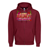 Burgundy Badass Mamacita Zipper Hoodie - texasbilliewilder
