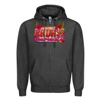 Charcoal Heather Badass Mamacita Zipper Hoodie - texasbilliewilder