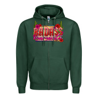Sports Green Badass Mamacita Zipper Hoodie - texasbilliewilder