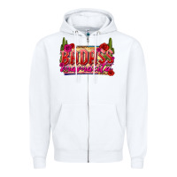 White Badass Mamacita Zipper Hoodie - texasbilliewilder
