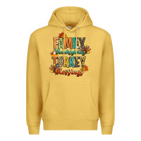 Antique Gold family thanksgiving turkey blessing Premium Hoodie - CowGirlArtShop