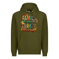 Army Green family thanksgiving turkey blessing Premium Hoodie - CowGirlArtShop