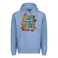 Colony Blue family thanksgiving turkey blessing Premium Hoodie - CowGirlArtShop