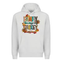 Dove Grey family thanksgiving turkey blessing Premium Hoodie - CowGirlArtShop
