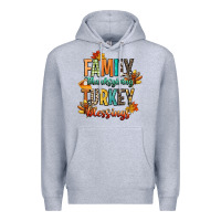 Heather Grey family thanksgiving turkey blessing Premium Hoodie - CowGirlArtShop