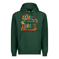 Sports Green family thanksgiving turkey blessing Premium Hoodie - CowGirlArtShop