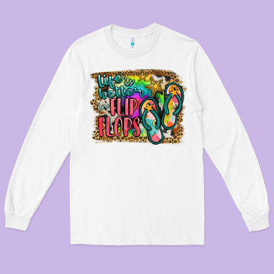 Life Is Better In Flip Flops Long Sleeve Tee Designed By Jahusdesignshop