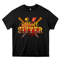 Black softball sister Heavy Core Tee - AdoDesignShop
