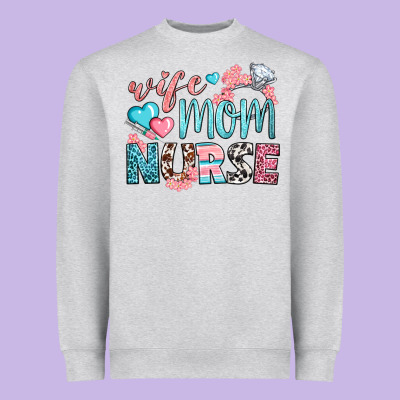 Wife Mom Nurse Heavyweight Sweatshirt Designed By Bundleandbundleshop