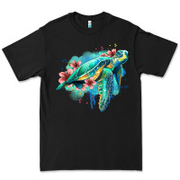 Black floral turtle Premium Tee - Jasminsmagicworld