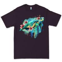 Plum floral turtle Premium Tee - Jasminsmagicworld
