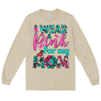 Mushroom I Wear Pink For My Mom Long Sleeve Tee - BundleAndBundleShop
