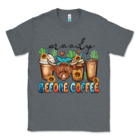 Charcoal Heather moody before coffee Classic Tee - MaliasSmallBusiness