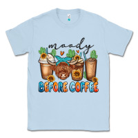 Dusty Blue moody before coffee Classic Tee - MaliasSmallBusiness