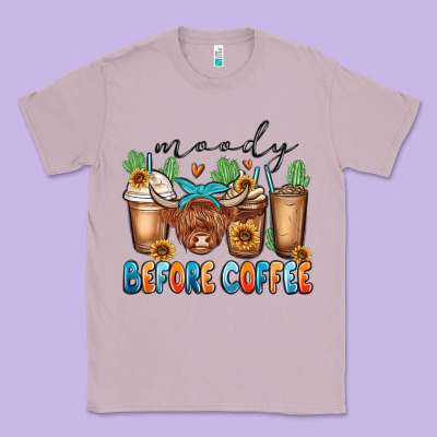 Moody Before Coffee Classic Tee Designed By Maliassmallbusiness