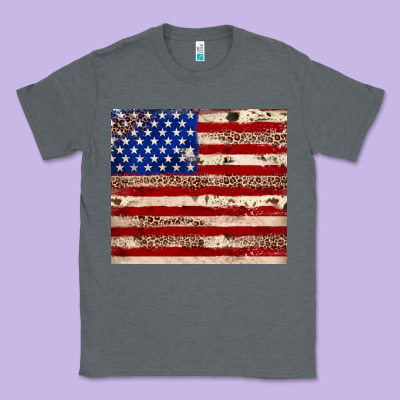 American Flag Leopard Cowhide Classic Tee Designed By Jahusdesignshop