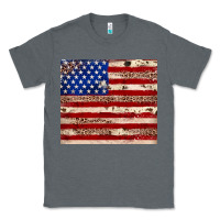 Charcoal Heather American flag leopard cowhide Classic Tee - JahusDesignShop