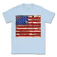 Dusty Blue American flag leopard cowhide Classic Tee - JahusDesignShop