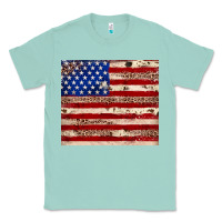 Seafoam American flag leopard cowhide Classic Tee - JahusDesignShop