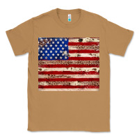 Toasted Coconut American flag leopard cowhide Classic Tee - JahusDesignShop