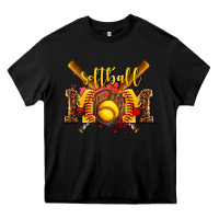 Black softball mom Heavy Core Tee - AdoDesignShop