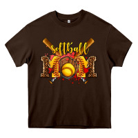 Chocolate Brown softball mom Heavy Core Tee - AdoDesignShop