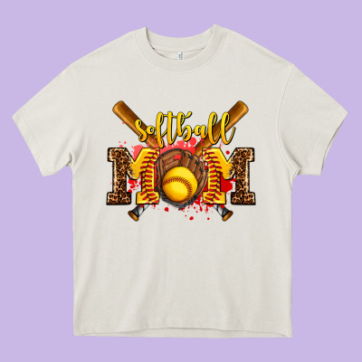 Softball Mom Heavy Core Tee Designed By Adodesignshop