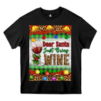 Black Christmas Dear Santa Just Bring Wine Heavy Core Tee - Artiststas