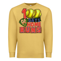 Antique Gold 100 days of home runs softball Premium Sweatshirt - CowGirlArtShop