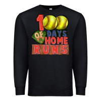 Black 100 days of home runs softball Premium Sweatshirt - CowGirlArtShop