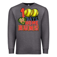 Charcoal Heather 100 days of home runs softball Premium Sweatshirt - CowGirlArtShop