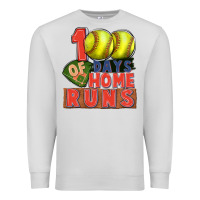Dove Grey 100 days of home runs softball Premium Sweatshirt - CowGirlArtShop