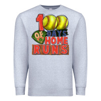 Heather Grey 100 days of home runs softball Premium Sweatshirt - CowGirlArtShop