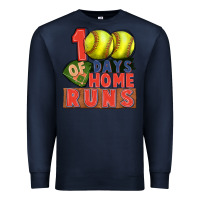 Navy 100 days of home runs softball Premium Sweatshirt - CowGirlArtShop
