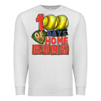 Oatmeal Heather 100 days of home runs softball Premium Sweatshirt - CowGirlArtShop