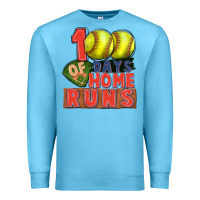 Ocean Blue 100 days of home runs softball Premium Sweatshirt - CowGirlArtShop