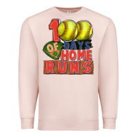 Pale Pink 100 days of home runs softball Premium Sweatshirt - CowGirlArtShop