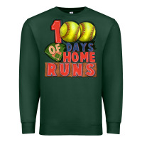 Sports Green 100 days of home runs softball Premium Sweatshirt - CowGirlArtShop