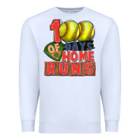 White 100 days of home runs softball Premium Sweatshirt - CowGirlArtShop