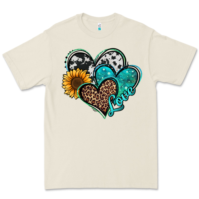 Turquoise Sunflower Hearts Premium Tee by Jasminsmagicworld | Teevron