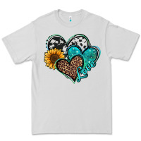 Dove Grey turquoise sunflower hearts Premium Tee - Jasminsmagicworld