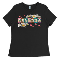 Black daisy grandma Ladies Tee - AdoDesignShop