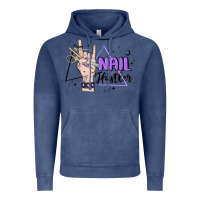 Vintage Denim nail hustler Vintage Hoodie - MaliasSmallBusiness
