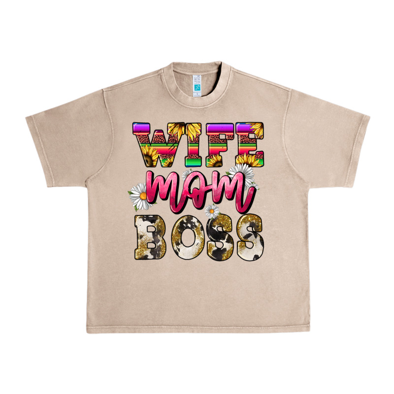 Wife Mom Boss Daisy Urban Heavy Tee by NancyCooperArtShop | Teevron