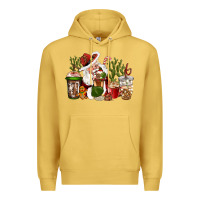 Antique Gold western santa cowboy coffe cups christmas Premium Hoodie - CowGirlArtShop