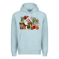 Blue Mist western santa cowboy coffe cups christmas Premium Hoodie - CowGirlArtShop