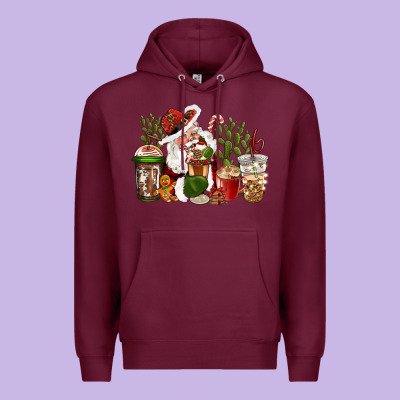 Western Santa Cowboy Coffe Cups Christmas Premium Hoodie Designed By Cowgirlartshop